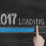 Drawing Loading New Year 2017 on Chalkboard